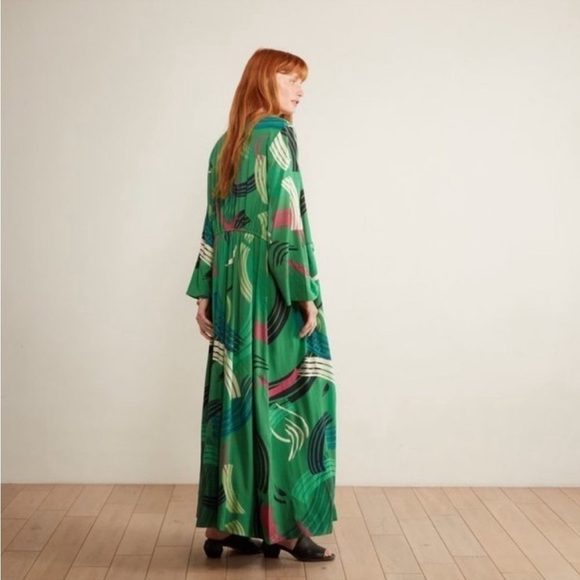 NWT ANTHROPOLOGIE THE ODELLS KIMONO MAXI DRESS Size Medium - Picture 3 of 9